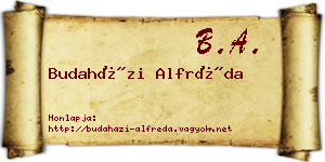 Budaházi Alfréda névjegykártya